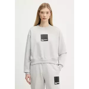 Karl Lagerfeld Jeans hanorac de bumbac culoarea bej, cu imprimeu, A1W20006 imagine