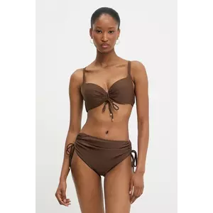 Answear Lab costum de baie din două piese culoarea maro, cupa rigidizata imagine