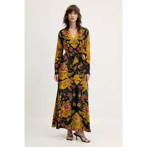 Farm Rio rochie culoarea negru, maxi, evazată, 328558 imagine