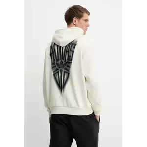 adidas Originals hanorac de bumbac Skeleton Hoodie culoarea bej, cu glugă, cu imprimeu, JN4557 imagine