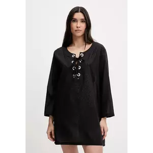 MICHAEL Michael Kors bluză de plajă din bumbac culoarea negru, MM3Q156 imagine