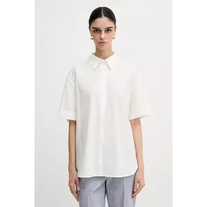 Sisley cămașă din bumbac culoarea alb, cu guler clasic, regular, 52EHLQ094 imagine