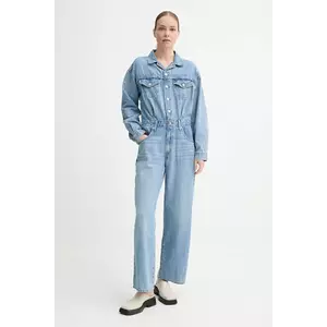 Levi's salopetă din denim BAGGY JUMPSUIT H125 bumbac, cu guler, 001WA imagine