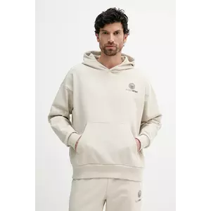 PLEIN SPORT bluză culoarea bej, cu glugă, cu imprimeu, SAEC MJB3578 STE001N imagine