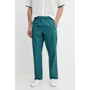 adidas Originals pantaloni de bumbac Firebird Pants culoarea turcoaz, uni, KC0688 imagine