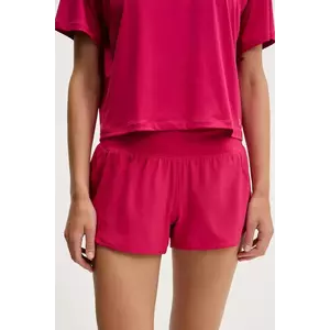 Under Armour pantaloni scurți de antrenament Launch Pro 3 culoarea roz, uni, high waist, 1386331 imagine