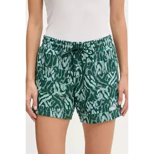 Puma pantaloni scurți culoarea verde, cu imprimeu, medium waist, 685073 imagine