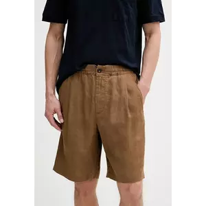 United Colors of Benetton pantaloni scurți din in culoarea maro, 4AGHU900Z imagine