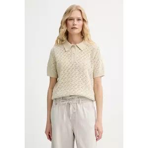 Levi's polo de bumbac LAVENDER POINTELLE POLO culoarea bej, 0012V imagine
