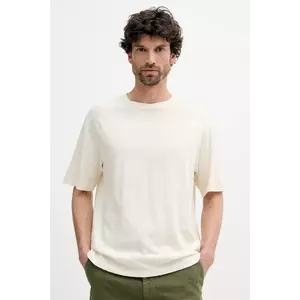 United Colors of Benetton tricou de in culoarea bej, uni, 3UTFU10A5 imagine