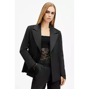 AllSaints sacou LACEY culoarea negru, un singur rand de nasturi, uni, W016QB imagine