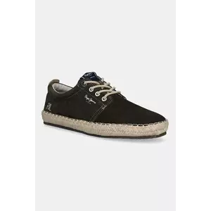 Pepe Jeans espadrile din piele întoarsă TOURIST WEST culoarea verde, PMS10336 imagine