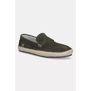 Pepe Jeans espadrile din piele întoarsă TOURIST COAST culoarea verde, PMS10337 imagine