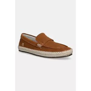 Pepe Jeans espadrile din piele întoarsă TOURIST COAST culoarea maro, PMS10337 imagine