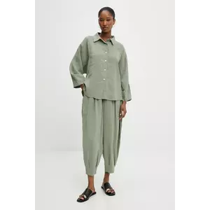 Answear Lab cămașă și pantaloni culoarea verde imagine