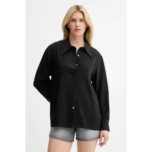 Answear Lab cămașă culoarea negru, cu guler clasic, relaxed imagine