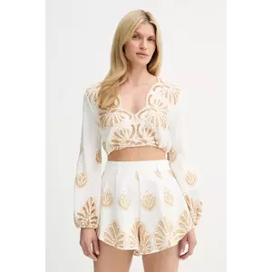 Answear Lab bluză și pantaloni scurți culoarea alb imagine