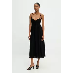 Answear Lab rochie culoarea negru, maxi, evazată imagine