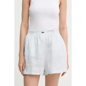 Lacoste pantaloni scurți din in cu imprimeu, high waist, FF0226 imagine