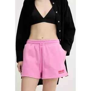 Rip Curl pantaloni scurți culoarea roz, cu imprimeu, high waist, 03KWWS imagine