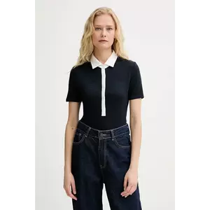 Rag & Bone tricou polo culoarea bleumarin, WCC24FT019JY19 imagine