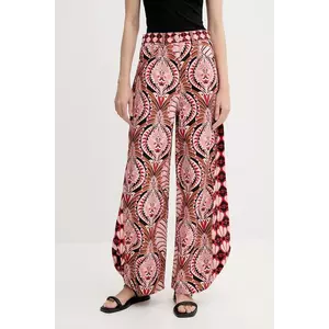 Farm Rio pantaloni de bumbac culoarea maro, lat, high waist, 329097 imagine