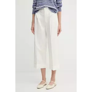 Pedro del Hierro pantaloni culoarea bej, drept, high waist, 7609767 imagine