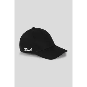 Karl Lagerfeld șapcă de baseball din bumbac culoarea negru, uni, A3W33018 imagine