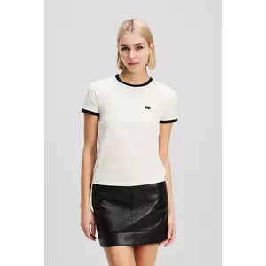 Karl Lagerfeld tricou din bumbac culoarea bej, A3W17078 imagine