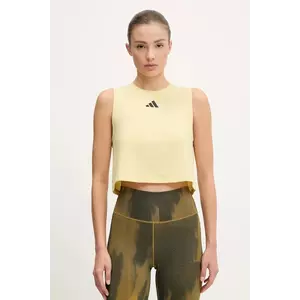 adidas Performance top de antrenament 3 Stripes culoarea galben, JG6182 imagine
