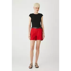Medicine pantaloni scurti culoarea rosu, neted, medium waist imagine