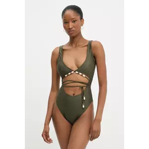 Answear Lab costum de baie dintr-o bucată culoarea verde, cupa usor rigidizata imagine