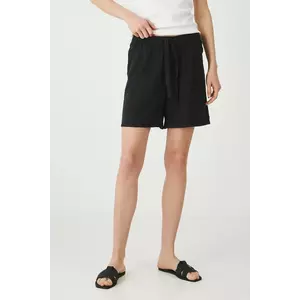 Medicine pantaloni scurti culoarea negru, neted, medium waist imagine