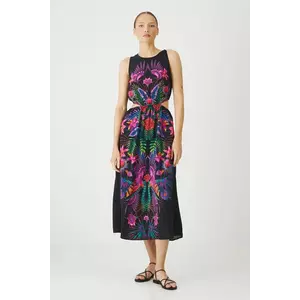 Medicine rochie culoarea negru, midi, evazată imagine