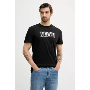Tommy Jeans tricou din bumbac culoarea negru, cu imprimeu, DM0DM21941 imagine