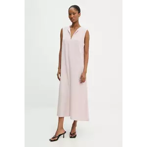 Answear Lab rochie culoarea roz, midi, evazată imagine