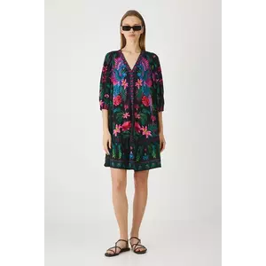 Medicine rochie culoarea negru, mini, oversize imagine