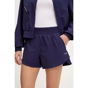 Casall pantaloni scurți de antrenament Luna culoarea bleumarin, uni, high waist, 25043 imagine