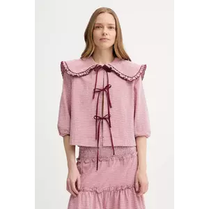 Alohas cămașă din bumbac Airi culoarea roz, cu guler clasic, relaxed, R100943 imagine