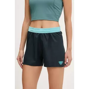 Dynafit pantaloni scurți outdoor Alpine culoarea bleumarin, cu imprimeu, high waist, 08.0000071646 imagine