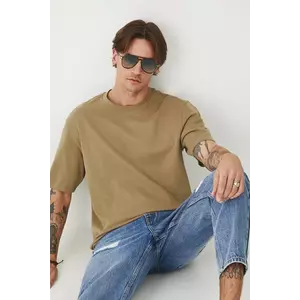 Medicine tricou din bumbac culoarea verde, neted imagine