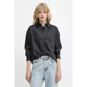 BOSS Orange cămașă culoarea negru, cu guler clasic, relaxed, 50537925 imagine