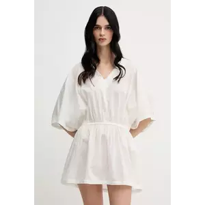 United Colors of Benetton rochie din bumbac culoarea bej, mini, evazați, 4OPJ5V02G imagine