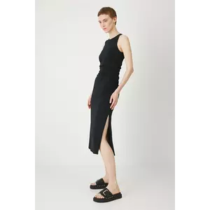 Medicine rochie culoarea negru, midi, mulată imagine