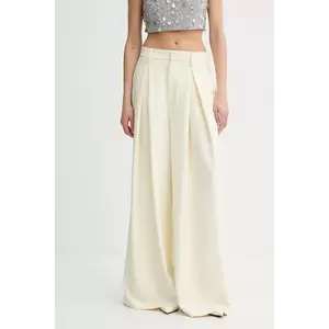 ISABELLE BLANCHE pantaloni culoarea galben, lat, high waist, IS25SS-P041-T008 imagine