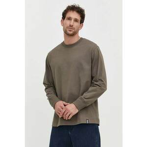 G-Star longsleeve din bumbac culoarea verde, uni imagine