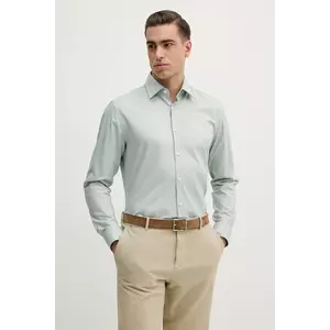 BOSS camasa barbati, culoarea verde, cu guler clasic, slim imagine