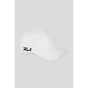 Karl Lagerfeld șapcă de baseball din bumbac culoarea alb, uni, A3W33018 imagine