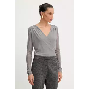 BOSS bluză culoarea gri, uni, 50543183 imagine