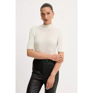 BOSS tricou de lână culoarea bej, cu turtleneck, 50542885 imagine